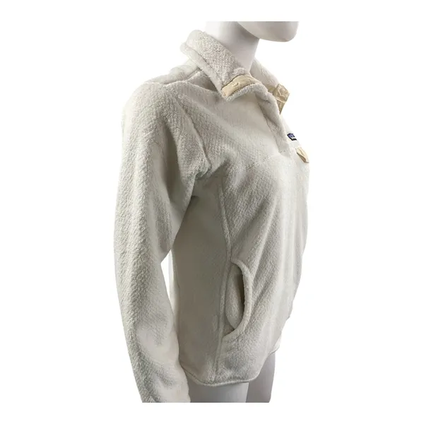 Patagonia Women's Cream Fleece Pullover Snap‎ Button Sweater Cozy Warm - Image 6