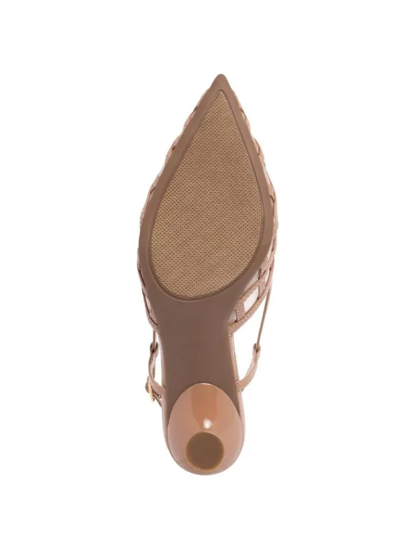 NWT Jones New York Toe Slingback Kitten Heel Pumps JNY-LINELA Nude Brown 10M - Image 5