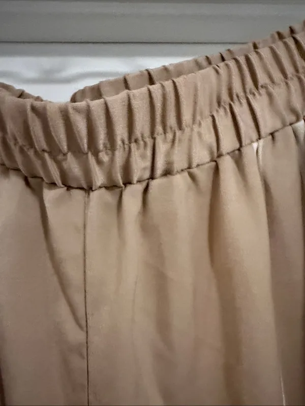Wide Leg Striped Palazzo Pants - Beige - Image 3