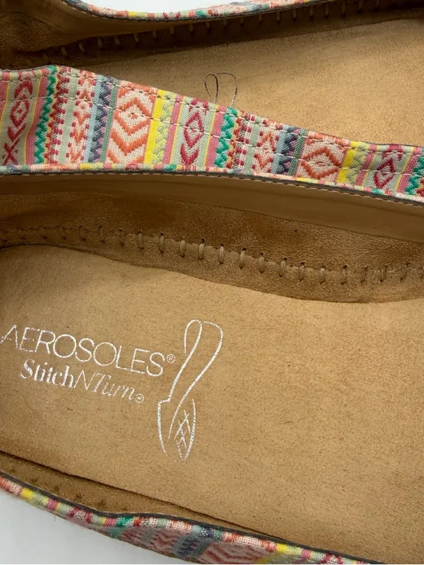 Aerosoles Stitch N Turn Multicolor Stripe Espadrille Flats Womens 10 Boho - Image 7