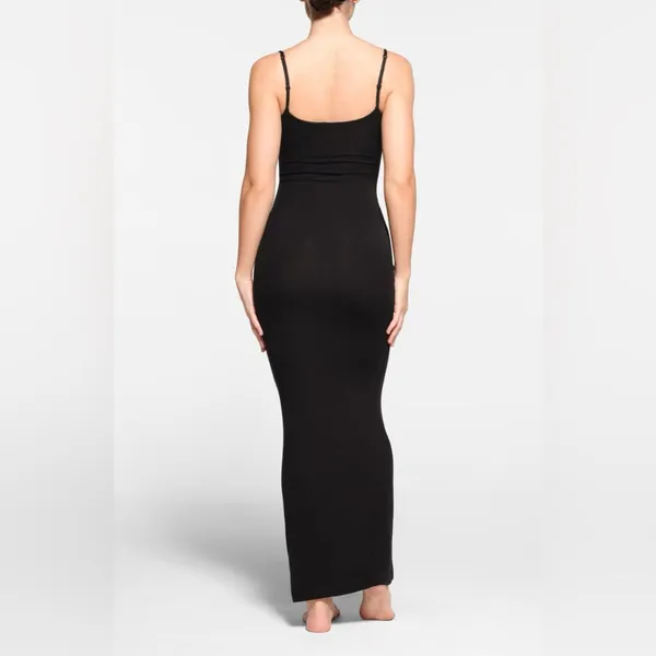 Skims Soft Lounge Long Slipdress Ribbed Maxi Dress in Onyx Black NWT - Image 2