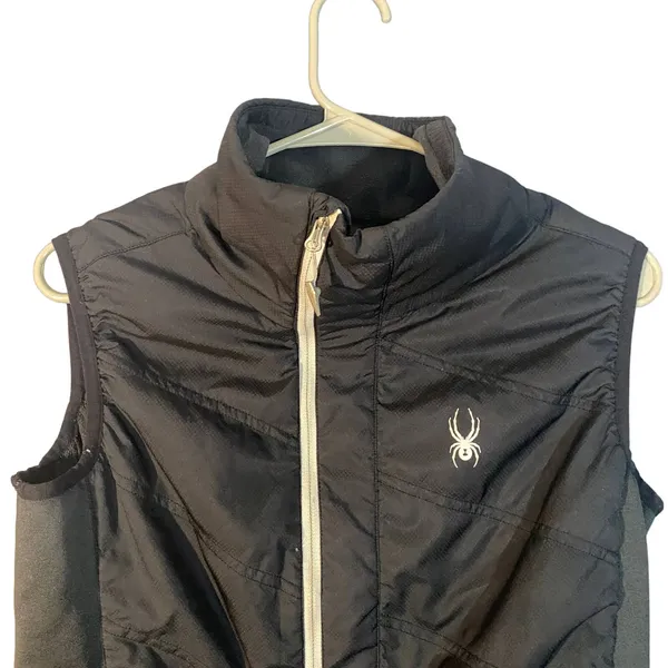 Spyder Black Sleeveless Full Zip Front Mock Neck Casual Vest Women Sz M - Image 12