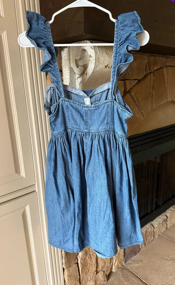 Forever 21 Denim Ruffle-Strap Mini Dress - Image 3