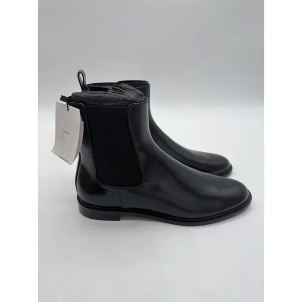 Mango Elegant Black Polished Bovine Leather Everyday Ankle Chelsea Boots 8.5 - Image 3