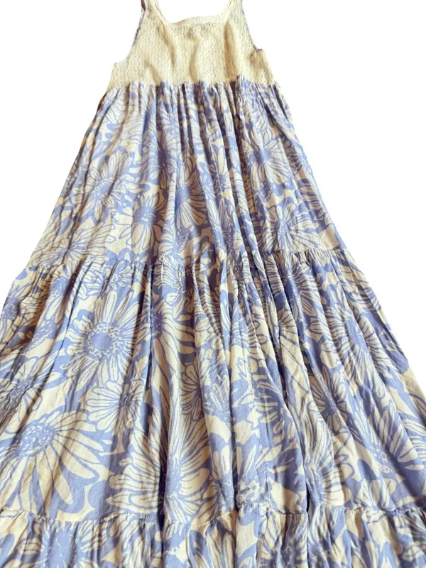 Intimately Free People Purple Cream Floral Tiered Maxi Dress Swing X-Small - Image 11