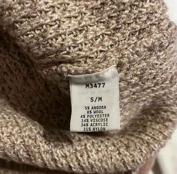 Kerisma beige sweater with black stripe has some angora and wool size s/m - Image 4