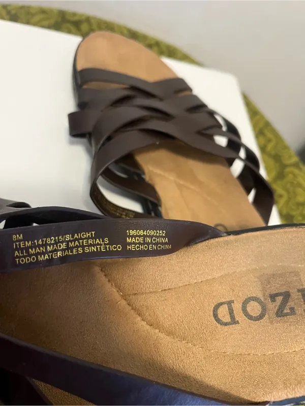 Izod Brown Strappy Slide Sandals - Image 2