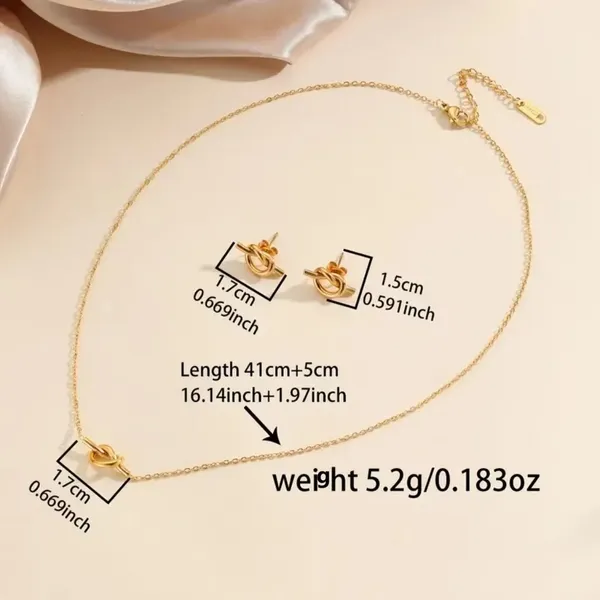 304 stainless steel knot knot 18k real Gold Plated Classic style waterproof non tarnish - Image 4