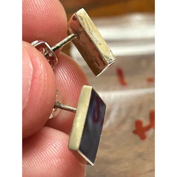 925 sterling silver earrings 1.69g h82 stud - Image 3