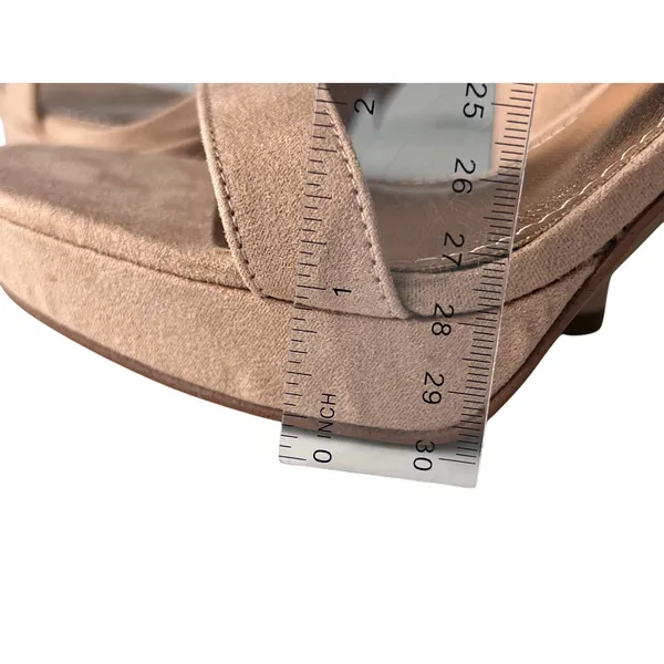 Kelly & Katie Sarafine‎ Tan Strappy Platform Heel Maple Sugar Microfiber 6.5 NWOT - Image 6