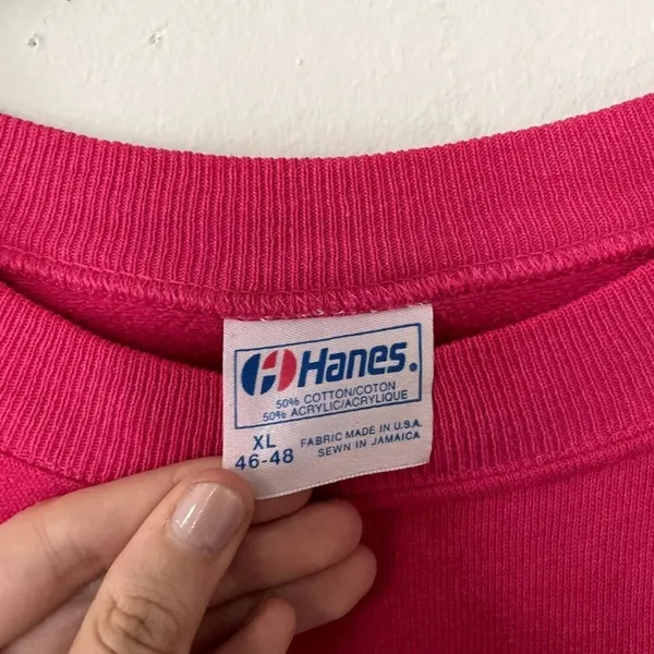 Hanes Myriad Gardens Classic Sweatshirt XL Pink Womens Vintage Graphic Fleece - Image 4