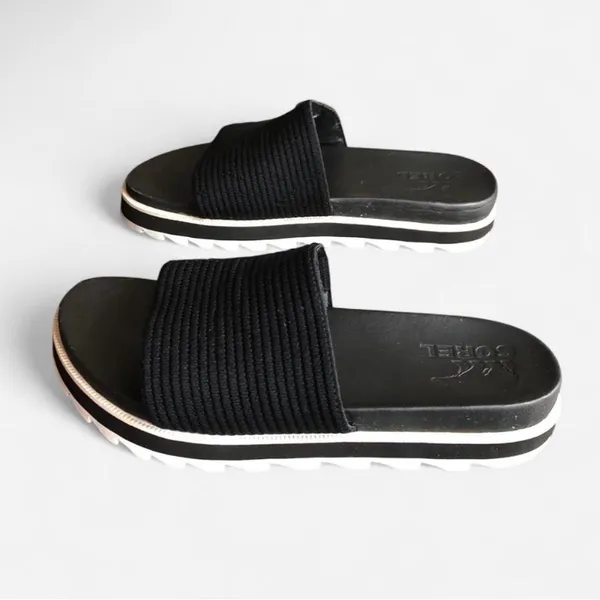 Sorel Black & Sea Salt Roaming Easy Slide Sandals Womens Size 6.5 - Image 6
