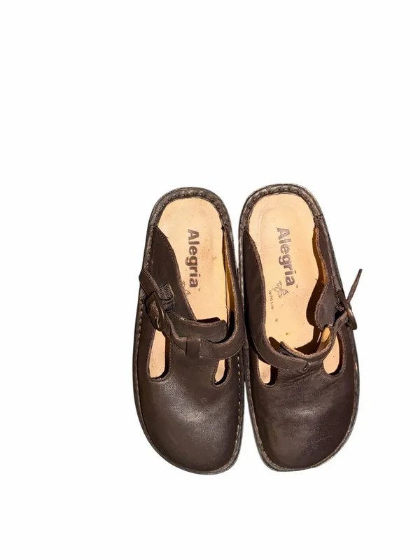 Alegria Brown Leather Mary Jane Mules Shoes Size 37 - Image 2