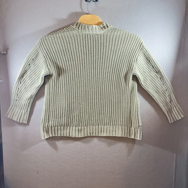503‎ | American Eagle Chunky Chenille Open Front Cardigan Sweater Sage Green XS - Image 2
