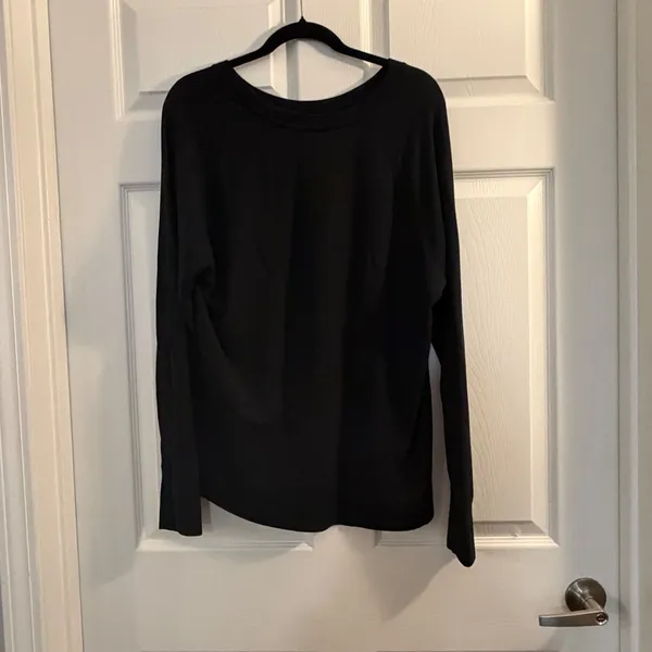 Athleta Sweatshirt‎ Pullover Black XL Asymmetrical Hem Athleisure Casual - Image 2