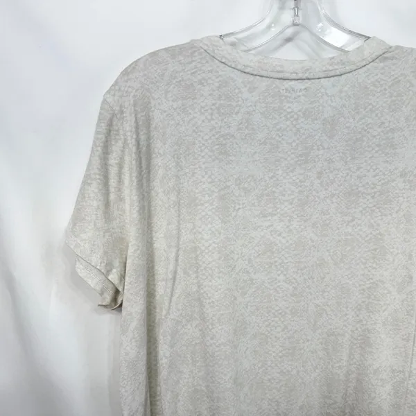Athleta XL Top Short Sleeve Cotton Snakeskin White Cream Boxy Layering Base 593 - Image 7