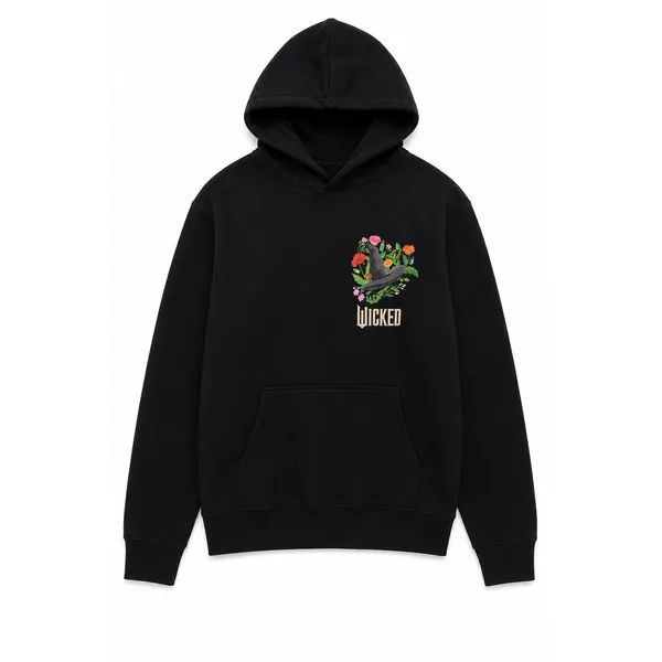 Old Navy Wicked‎ Hoodie Women M Black Floral I Feel Wicked Graphic Whimsigoth - Image 2