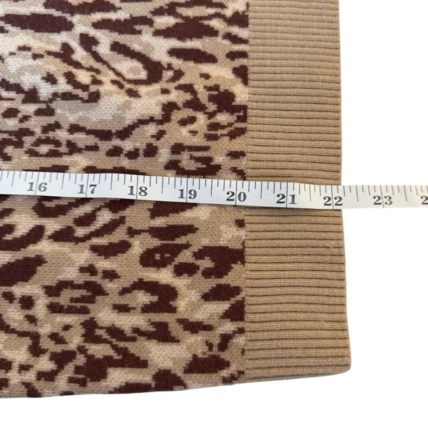 Anthropologie Maeve Knit Leopard Print Sweater XL Puff Sleeve Soft Chic‎ Neutral - Image 12