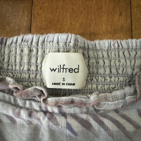 Aritzia Wilfred wander linen puff-sleeve crop top size small - Image 5