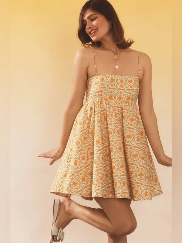 Anthropologie Maeve Printed Babydoll Mini Dress - Image 2