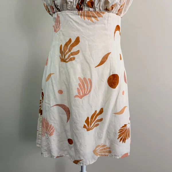 ASTR The Label Claramae Mini Dress Cream Linen Blend Celestial Open Back Medium - Image 12