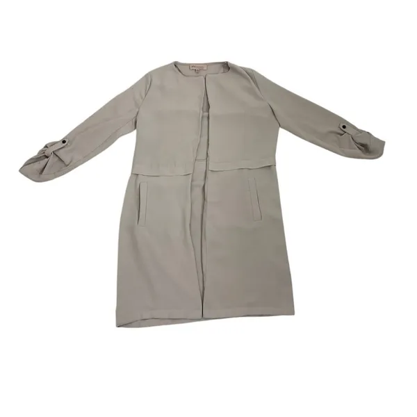 PHILOSOPHY Tan Open Front Lightweight Casual Trench Duster Jacket Size XS - Image 3