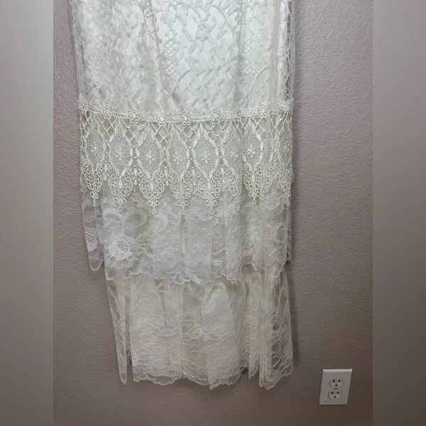 Loralie Original Vintage 90’s Off The Shoulder Lace Wedding Dress White size 4 - Image 5