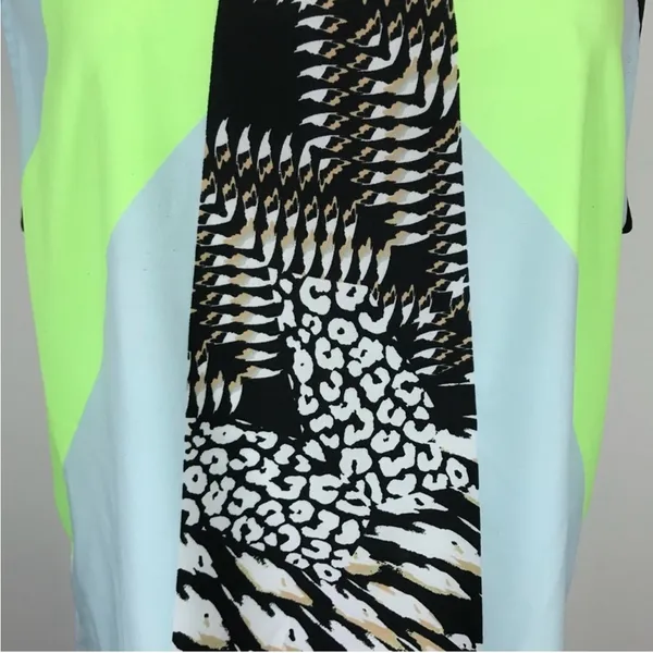 Hale Bob Dress Size Large Tunic Abstract Graphic Sleeveless Summer Neon Casual - Image 6
