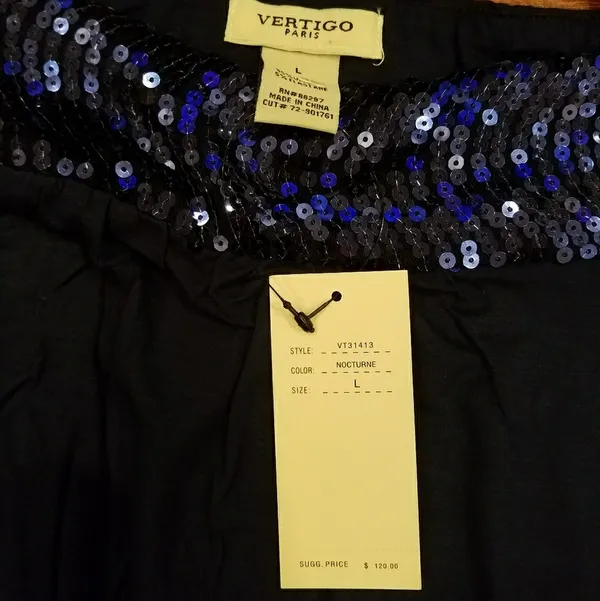 Vertigo Paris Mini Skirt Sequin Dress Size Large - Image 7