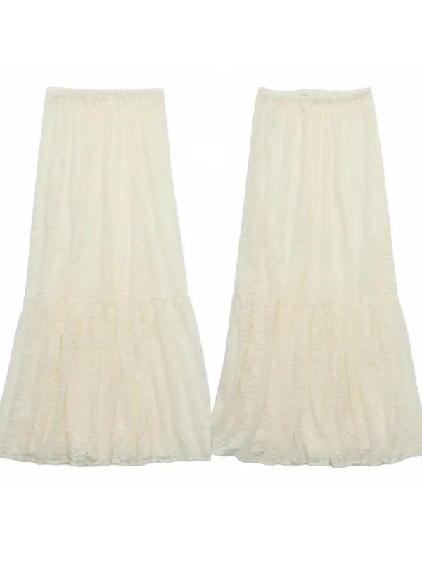 AE Aerie Tiered Lace Maxi Skirt American Eagle True NWT Soft Muslin Medium - Image 4