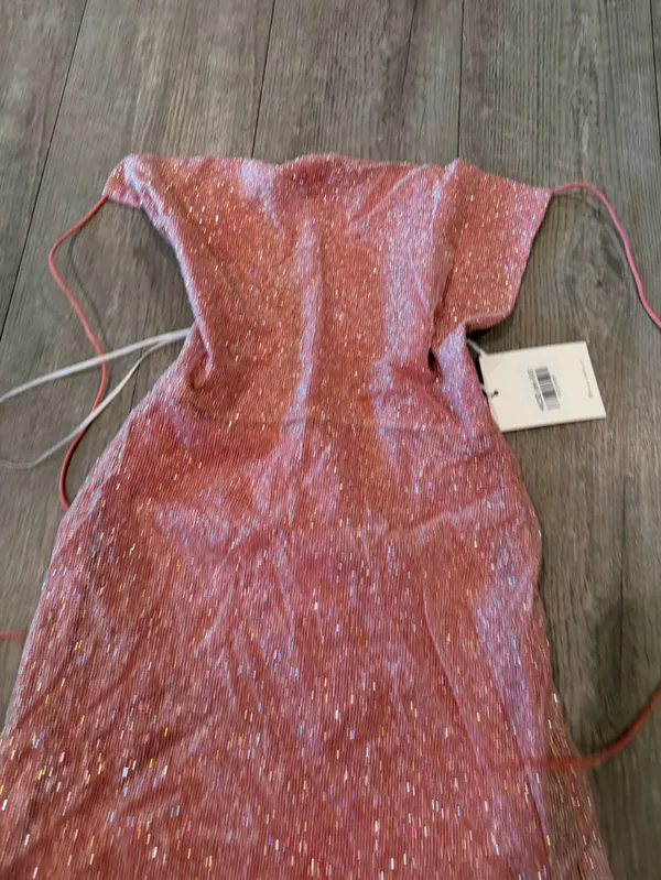 Hello Molly Glitter Pink Strapless Mini Dress - Image 4