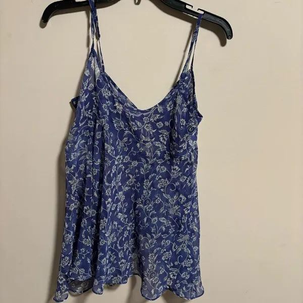 Victoria’s Secret Y2K 90s Ditsy Floral Tie Front Babydoll Top- Size Medium - Image 3