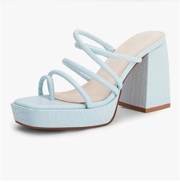 Chunky Sandals Strappy Platform Square Toe - Image 4