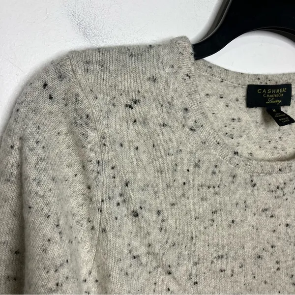 Charter Club cashmere luxury‎ crewneck sweater gray speckled women’s size medium - Image 3