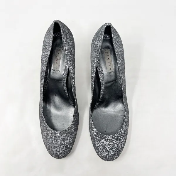 [Jigsaw] London Gray Spotted Print Round Toe Cone Shaped Heels Size 40 US 10 - Image 4