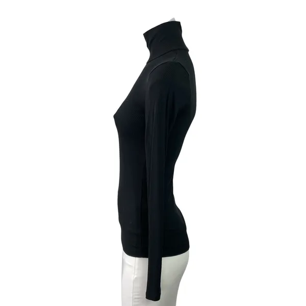 Aritzia Wilfred Women's Black Turtleneck Ribbed Knit Long Sleeve Sweater Top S - Image 2