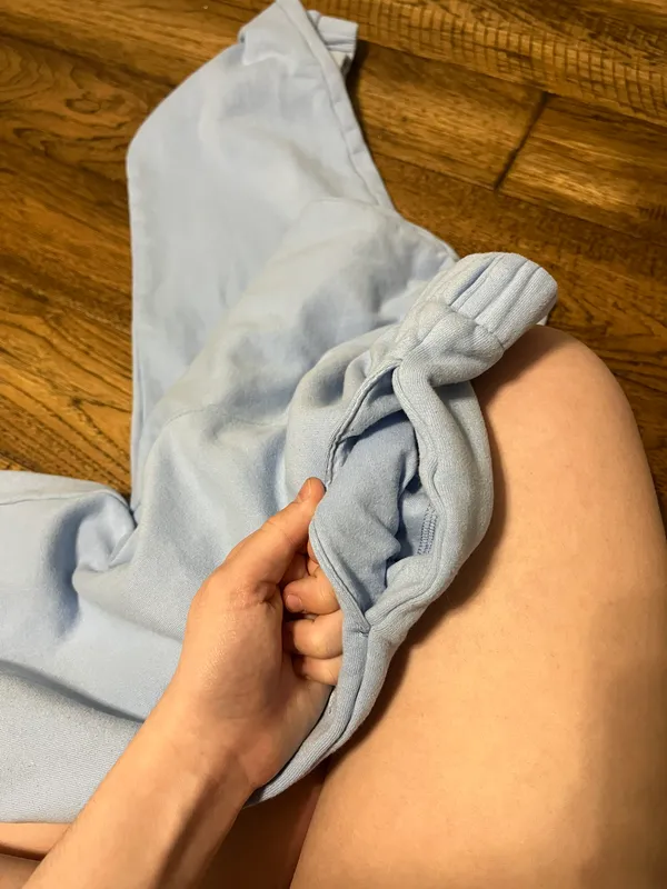 Hollister Baby Blue Fleece Dad Sweatpants - Image 4