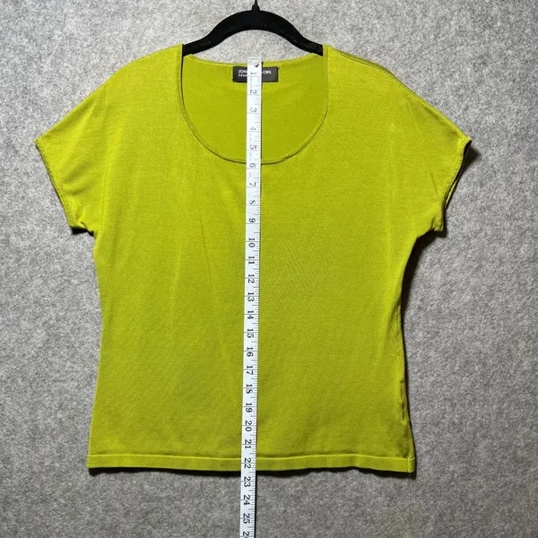 Jones New York Collection Lime Green Silk Blend Scoop Neck Knit Top Mens Medium‎ - Image 3