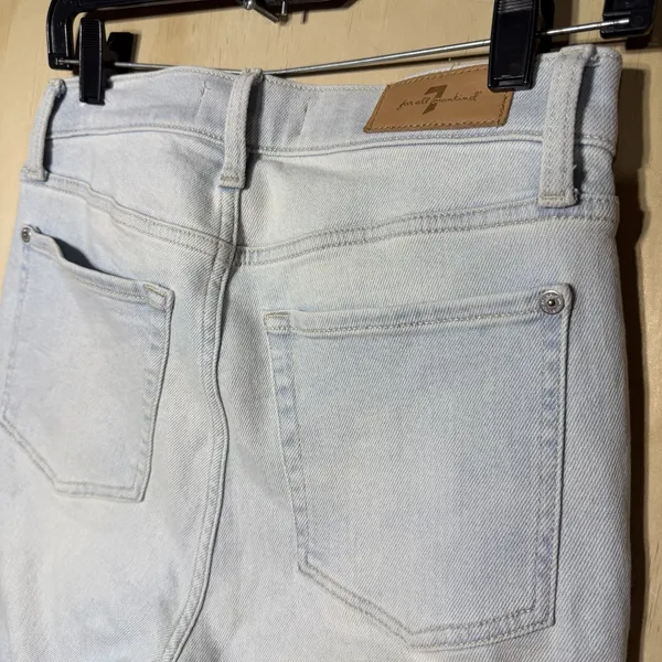 7 For All Mankind‎ High Waist Slim Kick Jeans Women's 27 Distressed Raw Hem - Image 8
