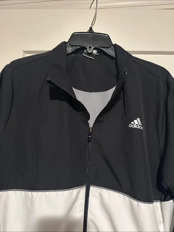 adidas woman’s Black and White Colorblock Performance Jacket - Image 2