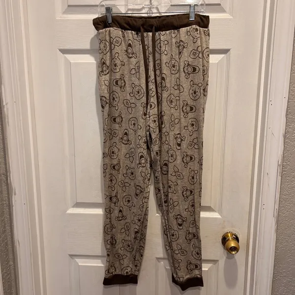 Disney Winnie the Pooh Tigger Piglet Set Women's XL 2‎ Piece Pants Tan Lounge - Image 7