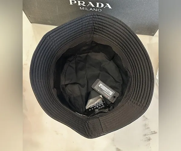 Prada Re-Nylon Logo Studded Bucket Hat - Image 5