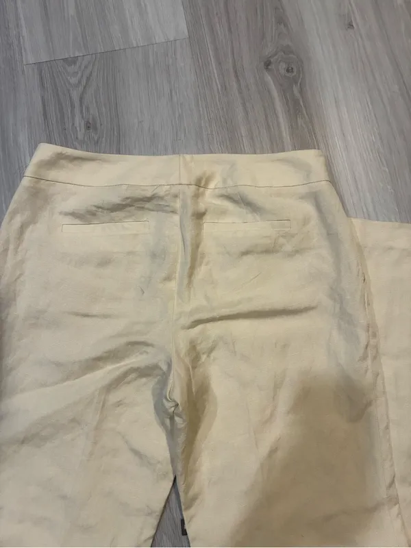 55% linen Calvin Klein Light Beige High-Waist‎ Trousers - Image 10