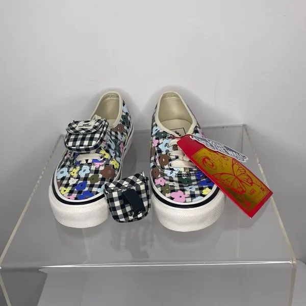 Vans- Sandy Liang Authentic 44 DX Shoes Checkered with Flowers - Image 2