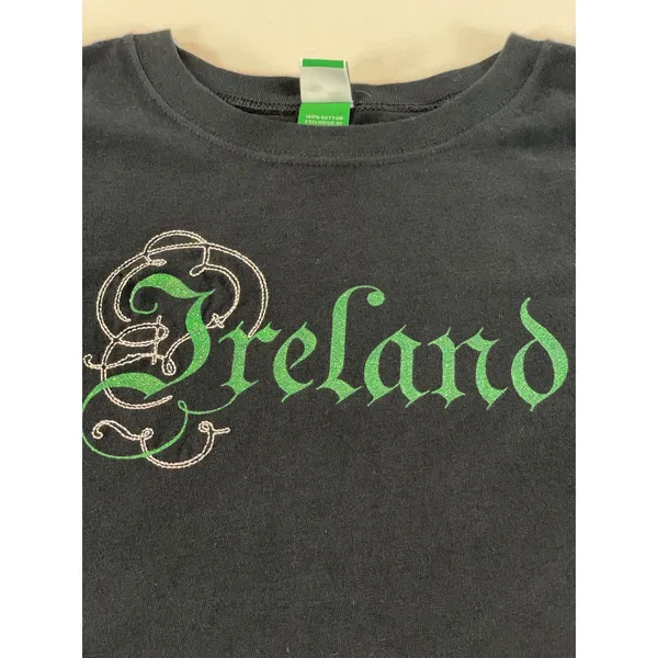 Ireland Celtic Shamrock Shirt Size XL Black Graphic Long Sleeve Cotton - Image 2
