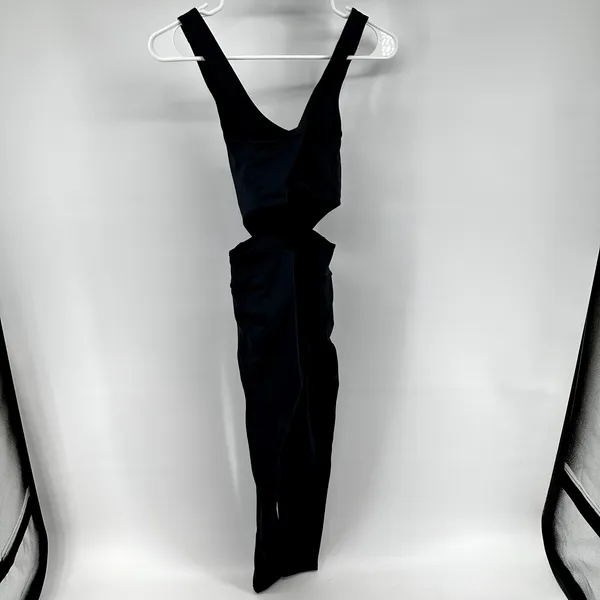 Free People Movement Back It Up Onesie Jumpsuit Workout Cropped Cutout Black XS - Image 7
