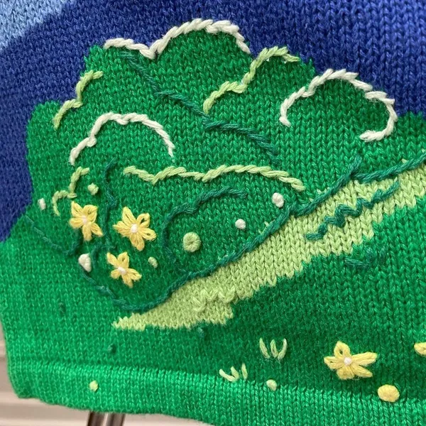 Vintage 90s Quacker Factory Summer Lighthouse Duck Short Sleeve Tunic Sweater XS - Image 7