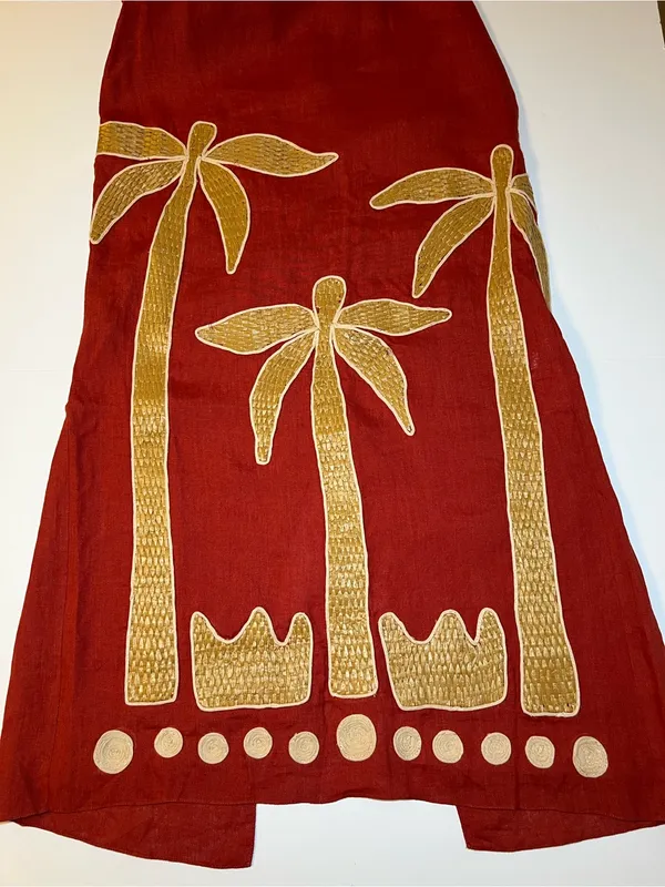 Johanna Ortiz Calm Wind midi‎ dress embroidered size 4 linen - Image 10