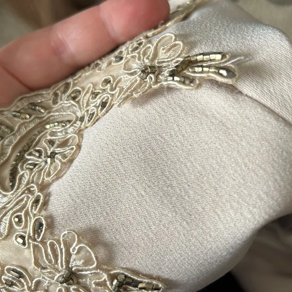 Vintage Jill Paige Beaded Blazer Champagne Embroidered Formal Jacket M-L - Image 9