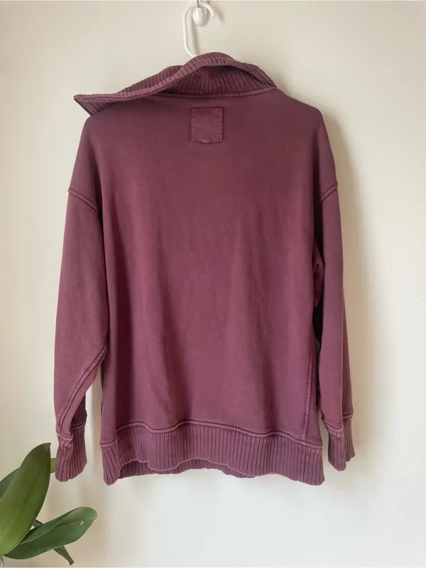 Aerie Maroon Half-Zip Pullover Sweater - Image 4